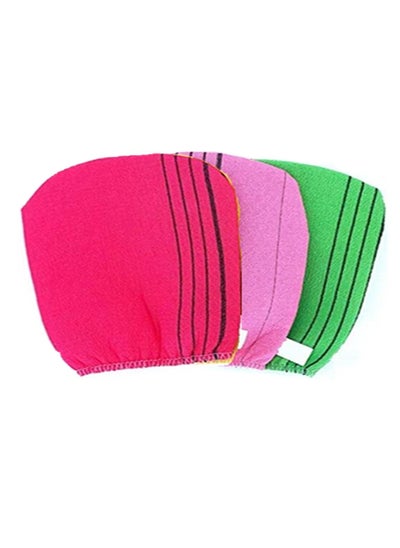 Buy 3 Pieces Korean Exfoliating Scrub Gloves Remove Dead Skin Scrub Mitt Bath Gloves Assorted Color in Saudi Arabia