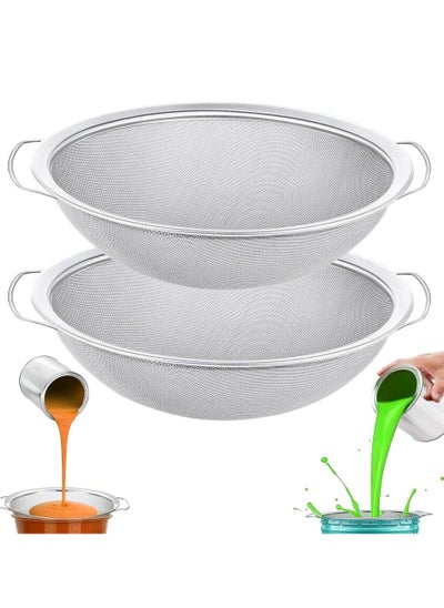 Buy Fine Mesh Paint Strainer, 60 Mesh Stainless Steel Paint Filter Emulsion Honey Funnel Filter Cover Fits 5 Gallon Paint Bucket Filter Tool Insert Strains (2 Piece) in UAE