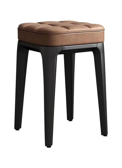 Buy Multipurpose Use Stool Chair Cosmetic Chair Dining Chair Plastic Stool With PU Seat Cushion Table Chair Vanity Stool Suitable For Living Room Entryway And Bedroom 43X26CM Multicolor in UAE