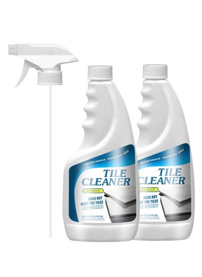 Buy Tile Cleaner , Removes Tough Stains Dirt Caused By Mold Mildew Soap Scum and Hard Water Staining , Safe on Tile Ceramic Porcelain , 2PCSx500ml in Saudi Arabia