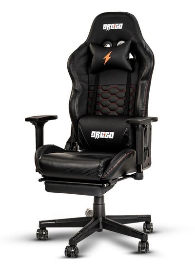 Buy Drogo Multi-Purpose Ergonomic Gaming Chair with 7 Way adjustable Seat 3D Armrest PU Leather Head  Lumbar Support Pillow| Desk Chair Home  Office Chair with Full Reclining Back Footrest Black in UAE