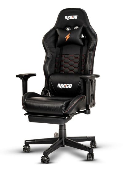 Buy Drogo Multi-Purpose Ergonomic Gaming Chair with 7 Way adjustable Seat 3D Armrest PU Leather Head  Lumbar Support Pillow| Desk Chair Home  Office Chair with Full Reclining Back Footrest Black in UAE