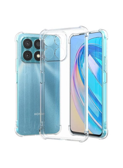 Buy Honor X8a Clear Case Cover Shockproof flexible Silicone Bumper Cover Transparent Anti scratch TPU Full Camera Protection designed for Honor X8a in UAE