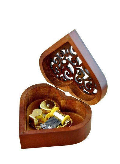 Buy Music Box, CharmCollection Creative Wood Heart Shaped Wind-up Musical Box Decorative Music Box with Gold-plating Movement in Birthday to Girlfriend Girls, Melody Castle in The Sky in UAE