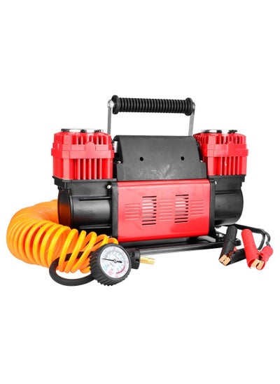 Buy Two Cylinder Air Compressor 12V /60mm For Car /Bike Tires with Air Pump barometer in UAE