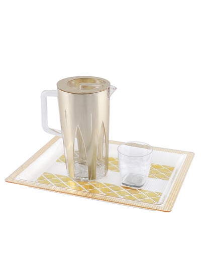 Buy Acrylic Tray, Clear Tray, Acrylic Serving Tray with Handles for Ottoman, Coffee, Appetizer, Breakfast (Clear) in UAE