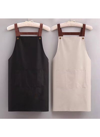 اشتري 2pcs Waterproof Kitchen Cooking Apron Chef Aprons With Pocket في الامارات