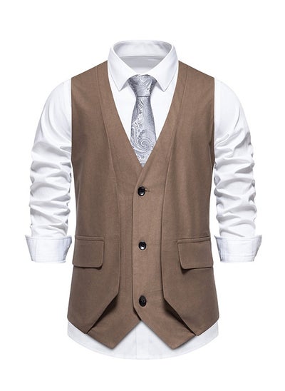 اشتري New men's Retro V-Neck Fake Two Piece Vest في الامارات