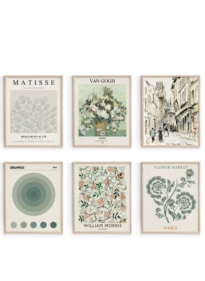 اشتري Sage Green Master Wall Art PrintsAbstract Matisse Exhibition Posters  Vintage Boho Art Retro Room DecorAesthetic Bedroom Art(8x10 Inch Unframed) في الامارات