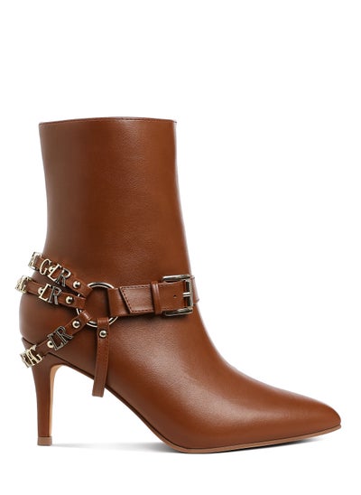 Buy Harness Detail Stiletto Boots in Tan in UAE