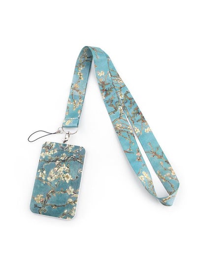 Buy Card Holder with Neck Strap Lanyards Van Gogh's Almond Blossoms Oil Painting For Keys Keychain Badge Holder Compatible with Credit Card / Student Card / Bus Transportation Card in UAE