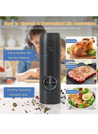 Buy Pushbutton TypeC Lithium Motor Body Rechargeable ABS Plastic Material/Electric Pepper Grinder in Saudi Arabia