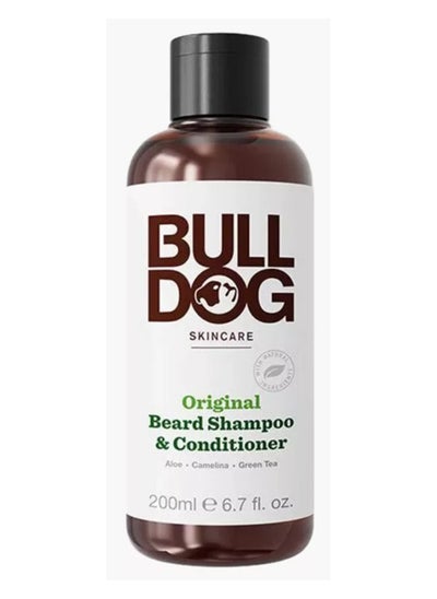 Buy Bull Dog Original 2 in 1 Beard Shampoo & Conditioner For Men, Contains Aloe Vera, Camelina Oil And Green Tea, Deep Cleansing, leaves beard soft, fresh, nourished, and conditioned, Everyday Use, 200ML in Saudi Arabia