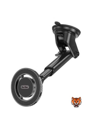 Buy "Magnetic Car Phone Holder – Telescopic Design with 360° Rotatable Suction Cup (Black)" in UAE