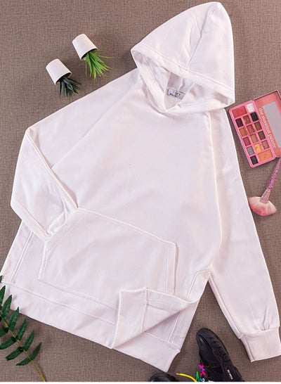 Buy Off-white Basic Sweatshirt Hooded 60/90 Kg  - Milton High Quality in Egypt