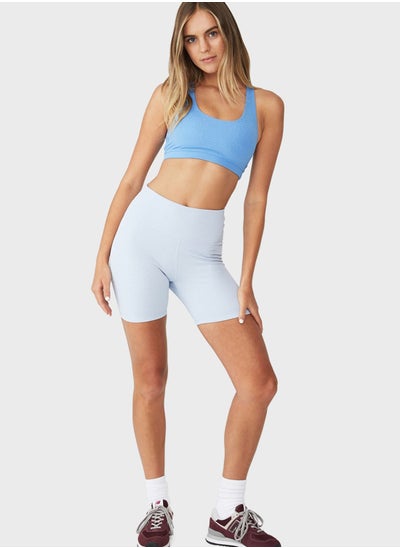 Buy Ribbed High Waist Mini Shorts in Saudi Arabia