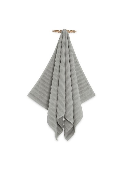 اشتري Wave Zero Twist Bath Towel Silver - 650Gsm 76X152Cm في الامارات