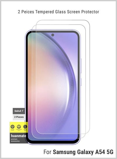 Buy 2 Pieces Tempered Glass Screen Protector For Samsung Galaxy A54 5G Clear in Saudi Arabia