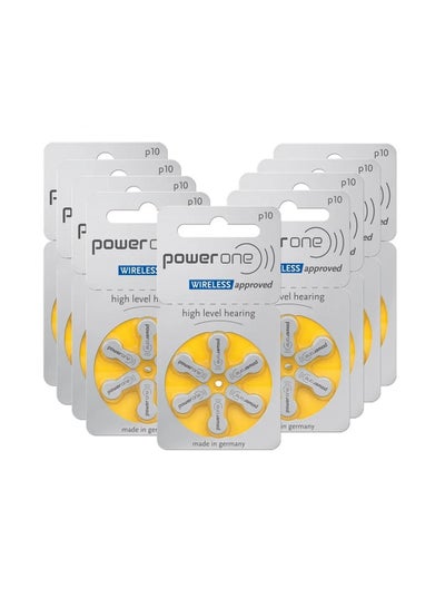Buy Size 10 Wireless Approved 1.45V Hearing Aid Batteries - 60-Pieces in UAE