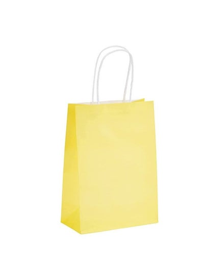 Buy COOLBABY 12 PCS Medium Gift Bags Kraft Paper Bags with Handles for Party Favors ,21 x 27 x 11cm,Yellow in Saudi Arabia