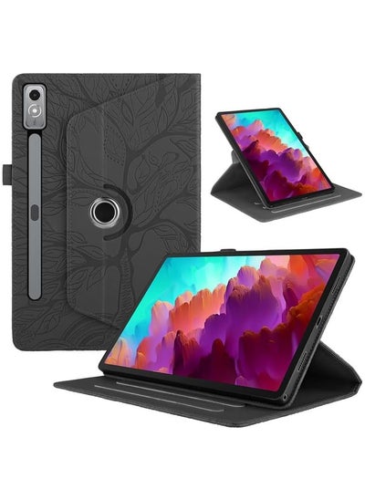 Buy Lenovo Tab P12 12.7 inch 2023 (TB-370FU/TB-371FC) Tree of Life Tablet Case, TPU + PU Leather 360 Degree Rotative Kickstand Cover with Auto Wake/Sleep in Saudi Arabia