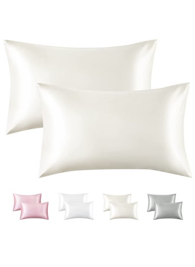 Buy Set of 2 Satin Pillowcase with Hidden Zipper in UAE