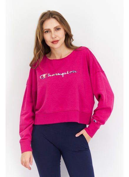 اشتري Women Sportswear Fit Brand Logo Training Sweatshirt, Pink في الامارات