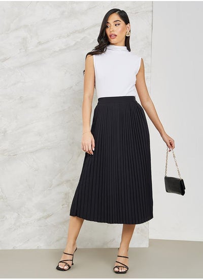 Buy Pleated A-Line Midi Skirt in Saudi Arabia