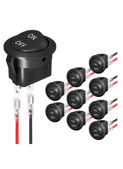 Buy 20Pcs On Off Switch, 12V Round Rocker Switch, 12 Volt DC Circle Toggle Switch, 2 Pin SPST 6A/250V 10A/125V AC 20MM Mini Rocker Switch with Wires for Automotive, Car, Truck, Boat, Household Appliances in Saudi Arabia