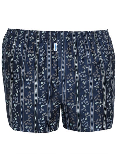 اشتري BYC MEN'S PRINTED COTTON BOXER SHORTS - DARK BLUE في الامارات