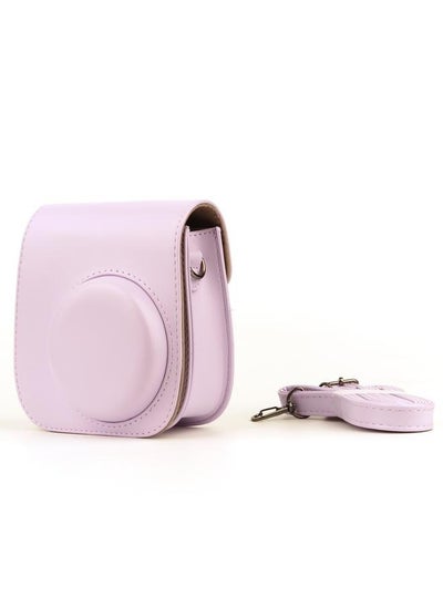 Buy Instant Camera Case Bag With Strap Purple-Instant mini 12 Camera Protective Case Compatible ,PU Leather Bag in Saudi Arabia