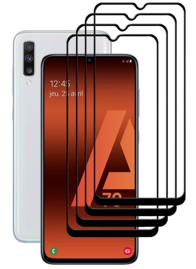 اشتري 4 Pieces Antistatic ESD Dustproof Premium Quality High Definition Tempered Glass Screen Protector Designed For Samsung Galaxy A70 في الامارات