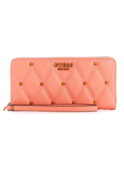 Buy GUESS Women's Triana Large Zip Around wallet, Coral, One Size US in Egypt