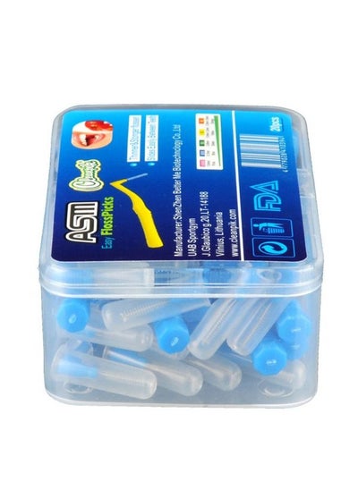 Buy 20Pcs/Box L Shape Push-Pull Interdental Brush 0.7MM Diameter Blue in UAE