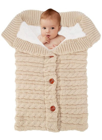 اشتري Baby Swaddle Blanket Newborn Baby Wrap Swaddle Blanket Knit Bag Receiving Blankets Stroller Wrap for Baby في السعودية