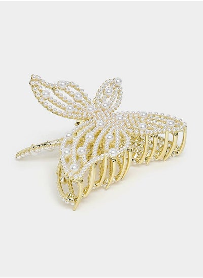 Buy Faux Pearl Butterfly Hair Claw in Saudi Arabia