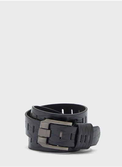 Buy Faux Leather Wide Casual Belt in UAE