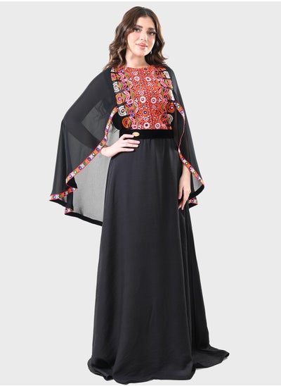 اشتري Cape Sleeve Printed Jalabiya في السعودية