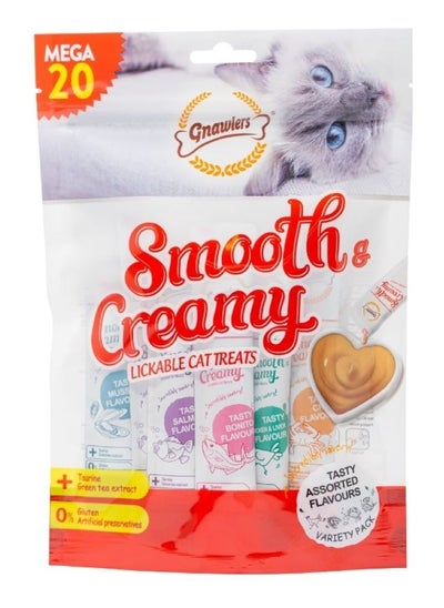 اشتري Gnawlers Smooth & Creamy Lickable Cat Treats (20pcsx15g) Mix Flavour في الامارات