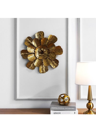 Buy Flora Metal Wall Decor Dia46x5cm- Gold in UAE