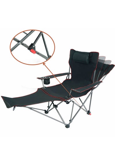 Buy Outdoor Portable Folding Lounge Chair for Both Sitting and Lying Purposes 170*70*53cm in Saudi Arabia