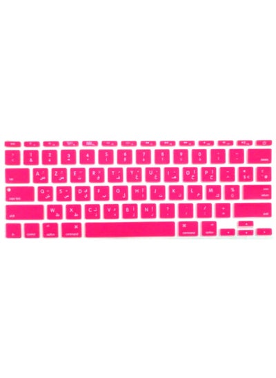 اشتري US Layout French(AZERTY)/Arabic Keyboard Cover Compatible with Apple MacBook Air  11 & 11.6" Model: A1465/A1370, Release in 2009-to Early 2015, Pink في الامارات