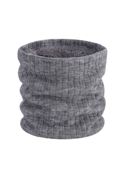 Buy Winter Double-Layer Thermal Knit Neck GaiterLight gray Light gray in UAE