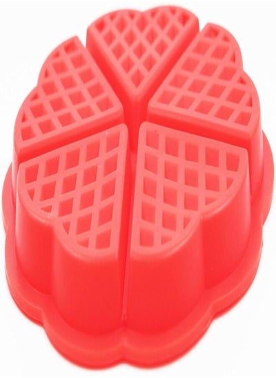 Buy MORLIFE 5pcs Waffle Pie Shaped Non-Stick Silicone Chocolate Mold, Cake Mold, Jelly, and Ice Tray Baking Mold Red 17.5cm Diameter x 1.5cm High in Egypt