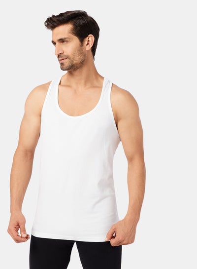 Buy Men White Sleevless T-shirt in Egypt