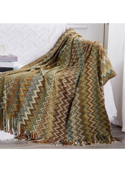 Buy Boho Throw Blanket, Home Decor Stripe Woven Blanket with Tassels, Super Soft Cozy Lightweight Warm for Chair Bed Couch Decorative, Knit Throw Blankets 127x180cm in UAE