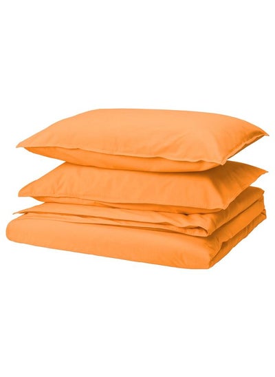 Buy Duvet Cover And 2 Pillowcases Orange 240X220 And 50X80 Cm in Saudi Arabia