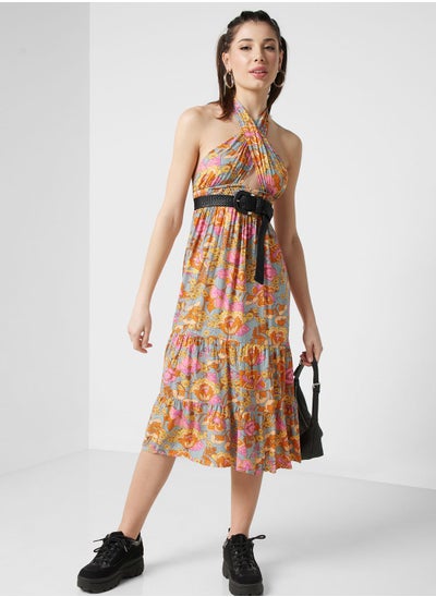 اشتري Halter Neck Printed Dress في الامارات