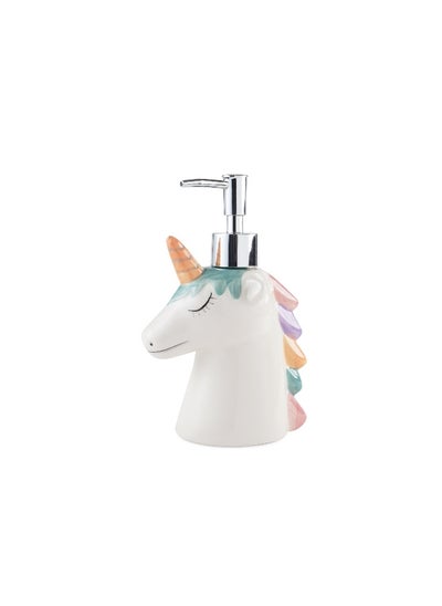 Buy Unicorn Ceramic Soap Dispenser 11X6.5X18Cm - Pink in UAE