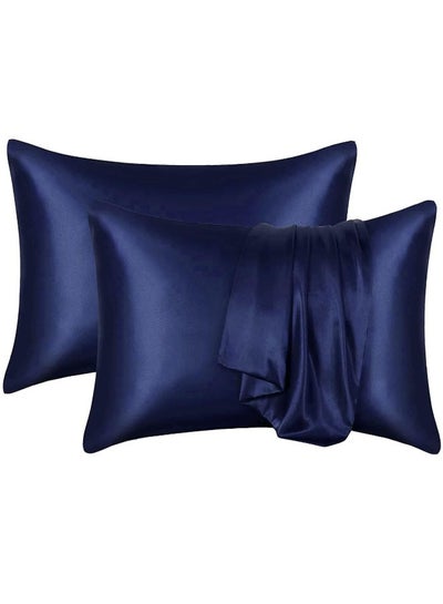 Buy Pack of 2 Skin-Friendly Silk Stain Pillowcases with Envelope Design for Ultimate Comfort and Memory Resilience in UAE
